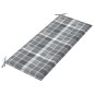 vidaXL Banco de jardín madera de teca con cojín a cuadros gris 120 cm vidaXL Banco de jardín madera de teca con cojín a cuadros gris 120 cm