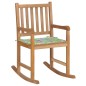 vidaXL Silla mecedora de madera maciza teca con cojín estampado hojas vidaXL Silla mecedora de madera maciza teca con cojín estampado hojas