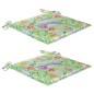 vidaXL Silla mecedora de madera maciza teca con cojín estampado hojas vidaXL Silla mecedora de madera maciza teca con cojín estampado hojas