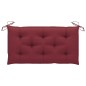 vidaXL Banco de jardín madera maciza teca con cojín rojo tinto 112 cm vidaXL Banco de jardín madera maciza teca con cojín rojo tinto 112 cm