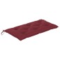 vidaXL Banco de jardín madera maciza teca con cojín rojo tinto 112 cm vidaXL Banco de jardín madera maciza teca con cojín rojo tinto 112 cm