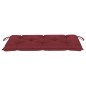 vidaXL Banco de jardín madera maciza teca con cojín rojo tinto 112 cm vidaXL Banco de jardín madera maciza teca con cojín rojo tinto 112 cm