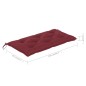vidaXL Banco de jardín madera maciza teca con cojín rojo tinto 112 cm vidaXL Banco de jardín madera maciza teca con cojín rojo tinto 112 cm