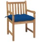 vidaXL Sillas de jardín 2 uds madera maciza de teca con cojines azules vidaXL Sillas de jardín 2 uds madera maciza de teca con cojines azules