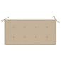 vidaXL Banco de jardín madera maciza de teca con cojín beige 112 cm vidaXL Banco de jardín madera maciza de teca con cojín beige 112 cm