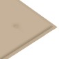 vidaXL Banco de jardín madera maciza de teca con cojín beige 112 cm vidaXL Banco de jardín madera maciza de teca con cojín beige 112 cm