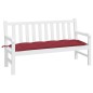 vidaXL Cojín de banco de jardín tela Oxford rojo tinto 150x50x7 cm