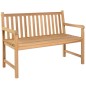 vidaXL Banco de jardín madera maciza de teca con cojín crema 120 cm vidaXL Banco de jardín madera maciza de teca con cojín crema 120 cm