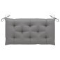 vidaXL Banco de jardín madera maciza de teca con cojín gris 112 cm vidaXL Banco de jardín madera maciza de teca con cojín gris 112 cm