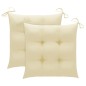 vidaXL Silla mecedora de madera maciza de teca con cojín blanco crema vidaXL Silla mecedora de madera maciza de teca con cojín blanco crema