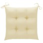 vidaXL Silla mecedora de madera maciza de teca con cojín blanco crema vidaXL Silla mecedora de madera maciza de teca con cojín blanco crema