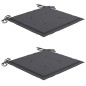 vidaXL Silla mecedora de madera maciza teca con cojín gris antracita