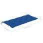 vidaXL Banco de jardín madera maciza de teca con cojín azul 120 cm vidaXL Banco de jardín madera maciza de teca con cojín azul 120 cm