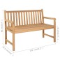 vidaXL Banco de jardín madera maciza de teca con cojín azul 120 cm vidaXL Banco de jardín madera maciza de teca con cojín azul 120 cm