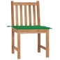 vidaXL Sillas de jardín 2 unidades madera maciza de teca con cojines vidaXL Sillas de jardín 2 unidades madera maciza de teca con cojines