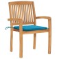 vidaXL Sillas de jardín 2 uds con cojines madera maciza de teca azul vidaXL Sillas de jardín 2 uds con cojines madera maciza de teca azul
