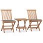 vidaXL Set comedor de jardín plegable 3 piezas madera de teca cojines vidaXL Set comedor de jardín plegable 3 piezas madera de teca cojines