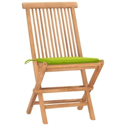 vidaXL Set comedor de jardín plegable 3 piezas madera de teca cojines