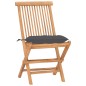 vidaXL Set comedor de jardín plegable 3 piezas madera de teca cojines vidaXL Set comedor de jardín plegable 3 piezas madera de teca cojines