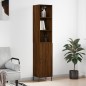 vidaXL Aparador alto madera contrachapada roble marrón 34,5x34x180 cm