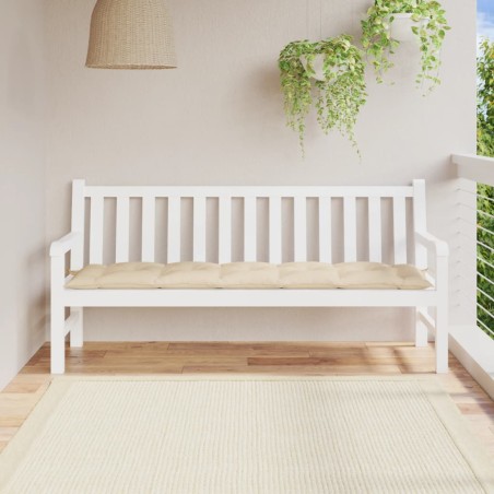 vidaXL Cojín de banco de jardín tela Oxford beige 180x50x7 cm