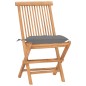 vidaXL Set comedor de jardín plegable 3 piezas madera de teca cojines vidaXL Set comedor de jardín plegable 3 piezas madera de teca cojines