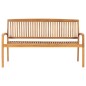 vidaXL Banco de jardín apilable y cojín madera maciza de teca 159 cm vidaXL Banco de jardín apilable y cojín madera maciza de teca 159 cm