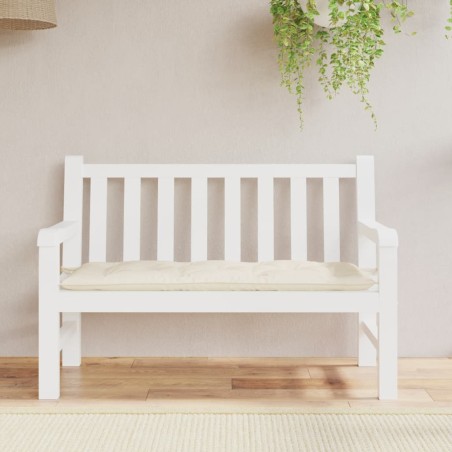 vidaXL Cojín de banco de jardín tela Oxford blanco crema 120x50x7 cm