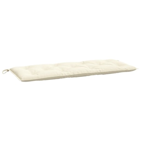 vidaXL Cojín de banco de jardín tela Oxford blanco crema 120x50x7 cm