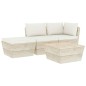vidaXL Muebles de jardín de palets 4 pzas y cojines madera de abeto 