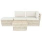 vidaXL Muebles de jardín de palets 4 pzas y cojines madera de abeto 
