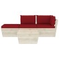 vidaXL Muebles de jardín de palets 4 pzas y cojines madera de abeto 