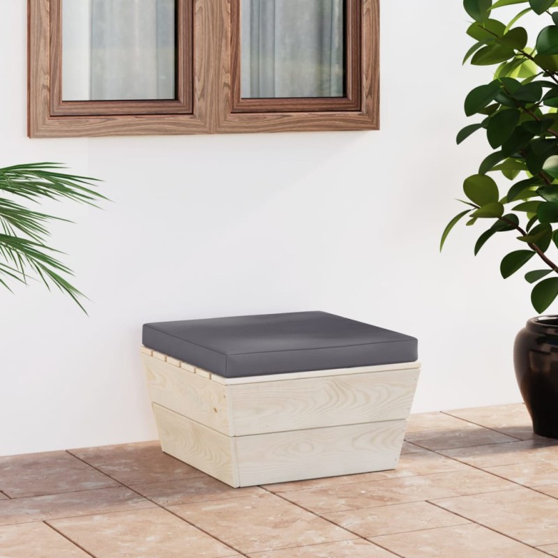 vidaXL Otomana de palets de jardín con cojín madera abeto impregnada vidaXL Otomana de palets de jardín con cojín madera abeto impregnada