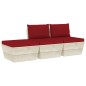 vidaXL Muebles de jardín de palets 3 pzas y cojines madera de abeto vidaXL Muebles de jardín de palets 3 pzas y cojines madera de abeto