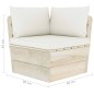 vidaXL Muebles de jardín de palets 3 pzas y cojines madera de abeto 