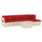 vidaXL Muebles de jardín de palets 6 piezas y cojines madera de abeto vidaXL Muebles de jardín de palets 6 piezas y cojines madera de abeto