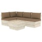vidaXL Muebles de jardín de palets 5 piezas y cojines madera de abeto 