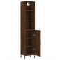 vidaXL Aparador alto madera contrachapada roble marrón 34,5x34x180 cm