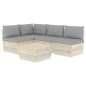 vidaXL Muebles de jardín de palets 5 piezas y cojines madera de abeto vidaXL Muebles de jardín de palets 5 piezas y cojines madera de abeto