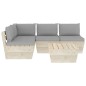 vidaXL Muebles de jardín de palets 5 piezas y cojines madera de abeto vidaXL Muebles de jardín de palets 5 piezas y cojines madera de abeto