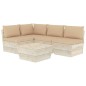 vidaXL Muebles de jardín de palets 5 piezas y cojines madera de abeto vidaXL Muebles de jardín de palets 5 piezas y cojines madera de abeto