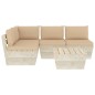 vidaXL Muebles de jardín de palets 5 piezas y cojines madera de abeto vidaXL Muebles de jardín de palets 5 piezas y cojines madera de abeto