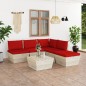 vidaXL Muebles de jardín de palets 6 piezas y cojines madera de abeto 