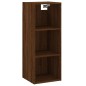 vidaXL Aparador alto madera contrachapada roble marrón 34,5x34x180 cm