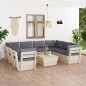 vidaXL Muebles de jardín de palets 9 piezas y cojines madera de abeto vidaXL Muebles de jardín de palets 9 piezas y cojines madera de abeto