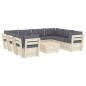vidaXL Muebles de jardín de palets 9 piezas y cojines madera de abeto vidaXL Muebles de jardín de palets 9 piezas y cojines madera de abeto