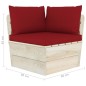 vidaXL Muebles de jardín de palets 3 pzas y cojines madera de abeto 