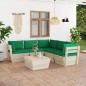 vidaXL Muebles de jardín de palets 6 piezas y cojines madera de abeto vidaXL Muebles de jardín de palets 6 piezas y cojines madera de abeto