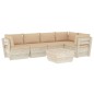 vidaXL Muebles de jardín de palets 6 piezas y cojines madera de abeto vidaXL Muebles de jardín de palets 6 piezas y cojines madera de abeto
