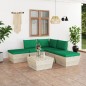 vidaXL Muebles de jardín de palets 6 piezas y cojines madera de abeto vidaXL Muebles de jardín de palets 6 piezas y cojines madera de abeto